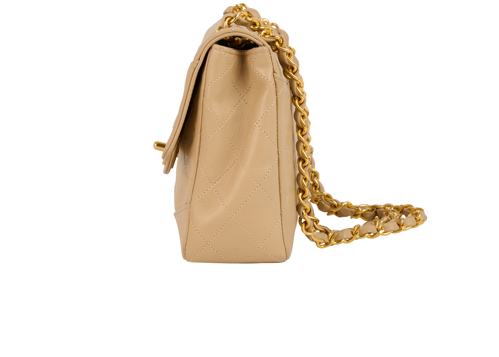 Vintage Classic Flap, &pound;2,100, Handbags, Beige, Leather, Bottom view